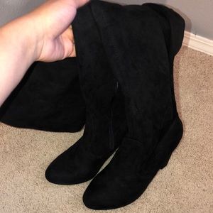 Black Knee High Boots